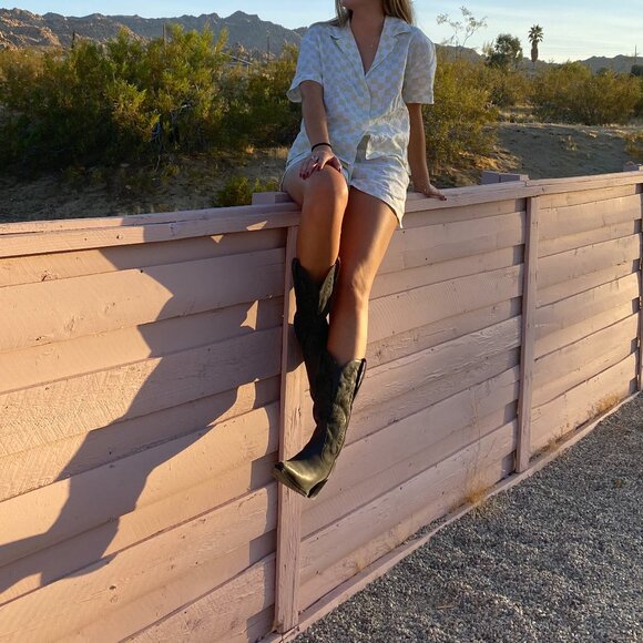 Holiday the Label Cream Check Short Set S - Picture 2 of 10